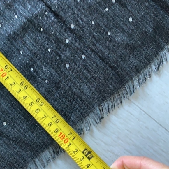 { Cejon } Black & Silver Metallic Shimmer Scarf rhinestone wrap fall winter. - Picture 6 of 9